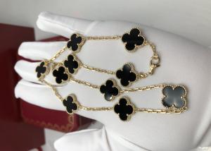 China Black Color Vintage Style 10 Motifs 18K Gold Necklace With Onyx wholesale