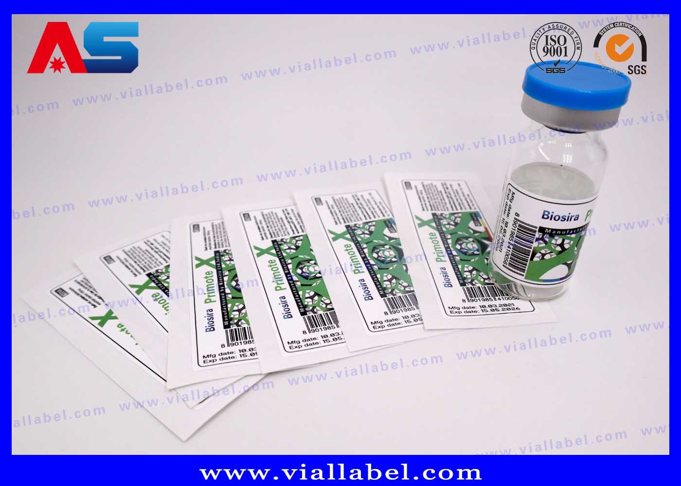 China 10ml Label Manufacturer White Pearl Film Injection Bottles Labels Printer on sale