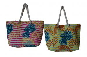 China ECO Friendly Fashion Summer Tote Handbag Bohemian Handmade Bali Bags Straw Beach Bag Cotton Canvas Shopping Bags wholesale