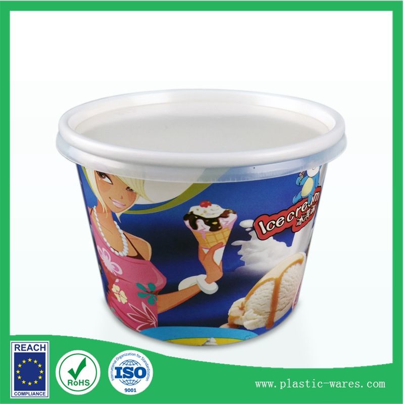 China yogurt or ice cream paper cup 300 ml with lids supplier wholesale