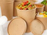 China 16oz - 50oz Food Grade White Paper Salad Bowl With Lid , Durable Kraft Bowls wholesale