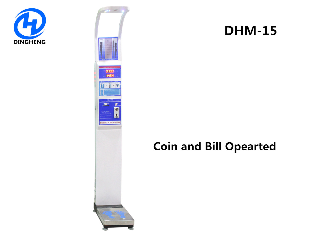 China Stainless Steel Coin Operated Medical height weight scales with BMI and printer wholesale