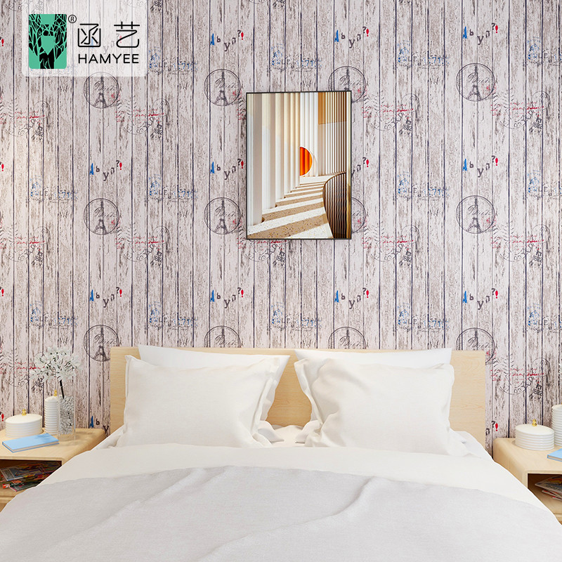 China Wood Look Peel And Stick Wallpaper 0.6m*10m 0.18mm Tower Building pattern wholesale
