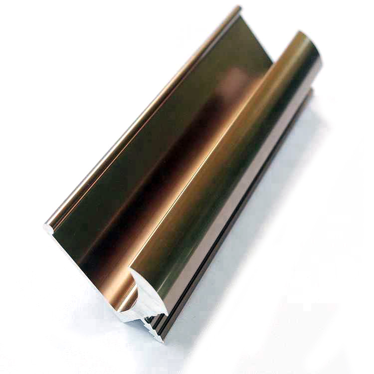 China Aluminum Handle 2.0 mm Edge Golden Profile For Kitchen Cabinet wholesale