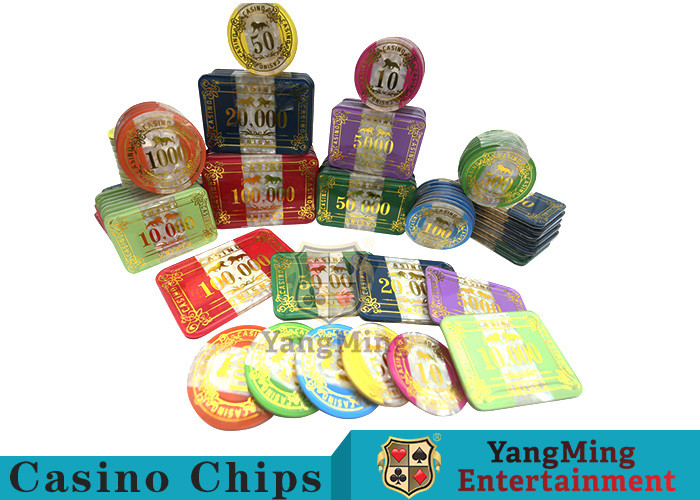 China Acrylic Plastic Deluxe Poker Set For 5 - 8 Players With 50 / 100mm Diameter wholesale