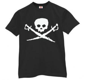 China Skull Logo Printed T Shirts For Mens , Cotton Spandex Cool Printed T Shirts wholesale