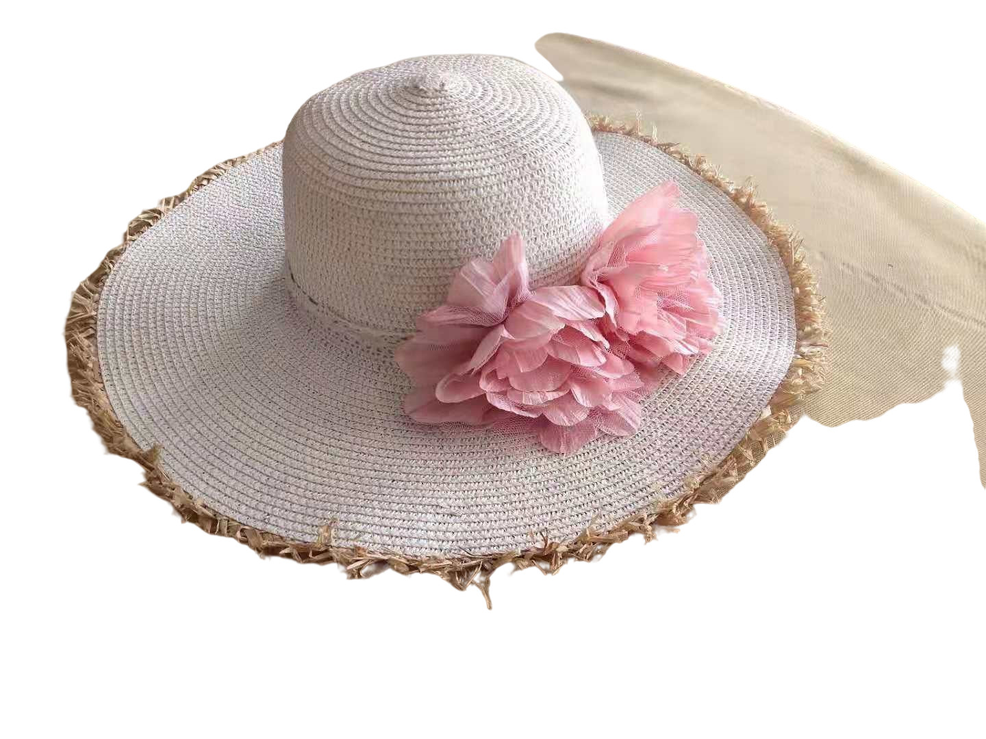 China Customize Wholesale Summer Wide Brim Sun Hat Natural Straw Hats Custom Beach Straw Hat wholesale