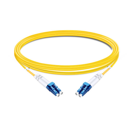 China 1m (3ft) Duplex OS2 Single Mode LC UPC to LC UPC PVC (OFNR) Fiber Optic Cable on sale