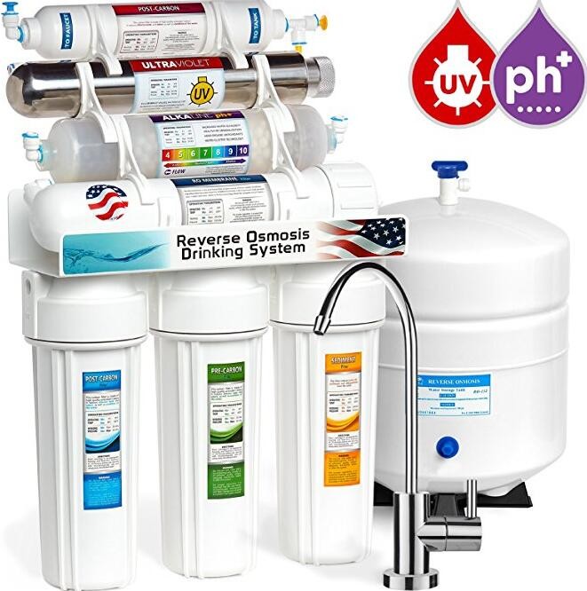 Quality PH 8.5 Ro Water Filter Reverse Osmosis Drinking Water System With UV Lamp ROHS for sale