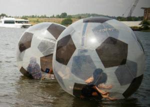 China Football Pattern Water Hamster Ball , Leak Proof Human Hamster Ball For Water on sale