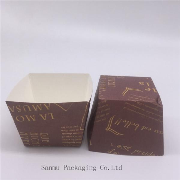 Quality Dark Brown Square Cupcake Liners Muffin Baking Cups Eco - Friendly SGS FDA Marked for sale
