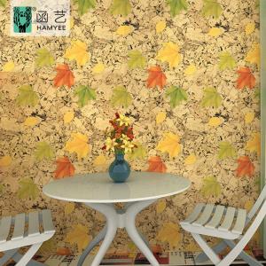 China Maple Leaf Pvc Self Adhesive Wallpaper Rolls Yellow for Living Room Decor wholesale