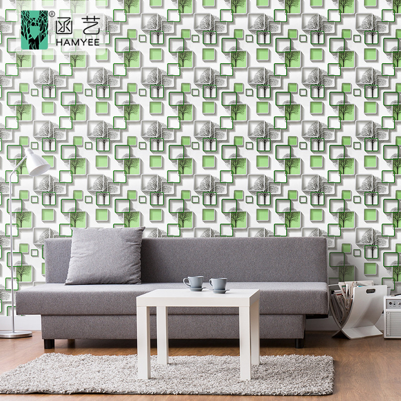 China Green Modern 3d Tree Pvc Material Self Adhesive Wallpaper Roll Home Decoration wholesale