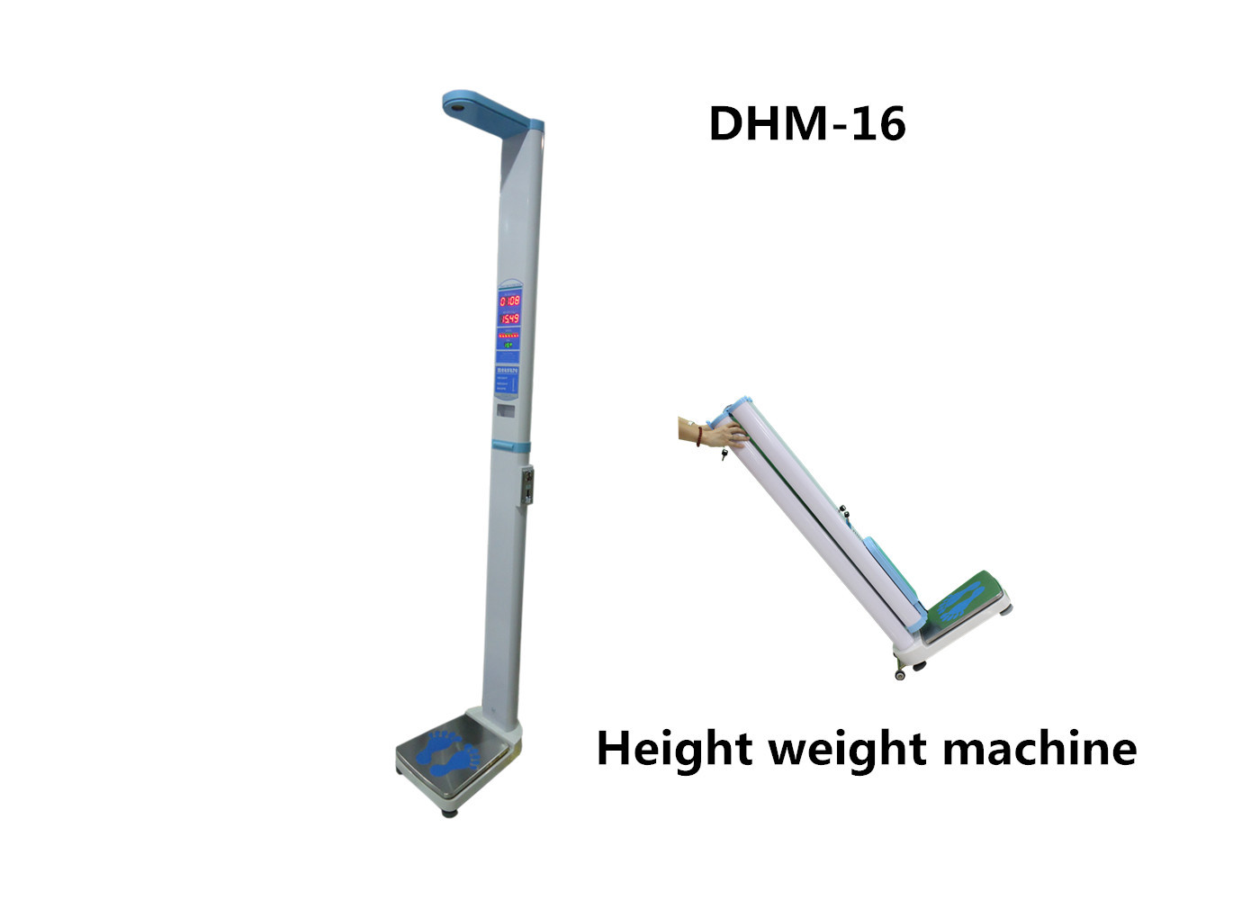 China 200kg/0.1kg Digital Height And Weight Scale With And Land Wheel Multi Languages wholesale