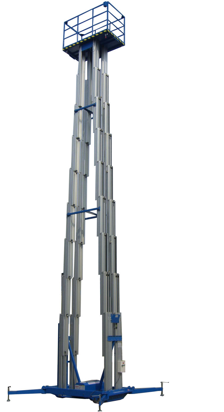 China 14 Meters Height 300kg Loading Capacity Quadruple Mast Insulative Portable Aerial Work Platforms wholesale