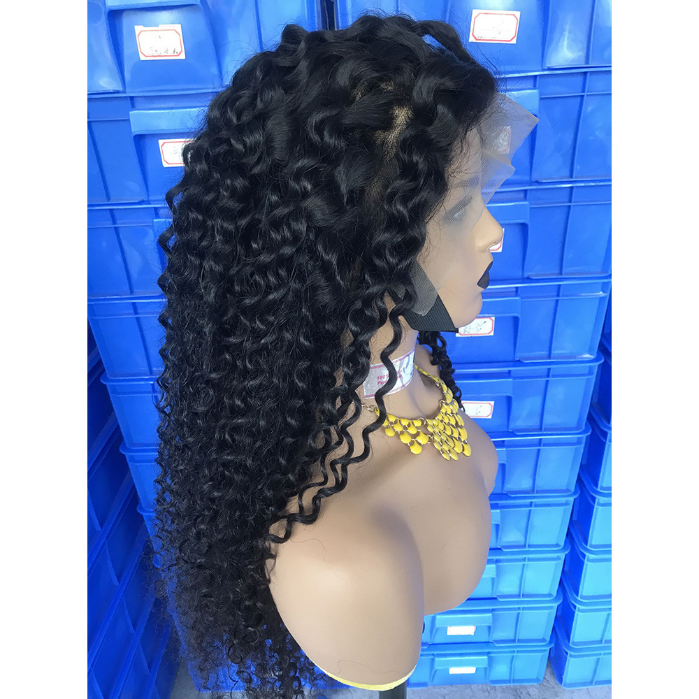 China Tangle Free Deep Wave 300% Pre - Plucked Lace Front Wig wholesale