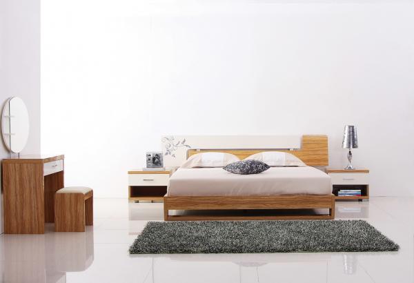 Modern bedroom furniture by MDF in glossy painting melamine board in bed shipping from China to UK and France