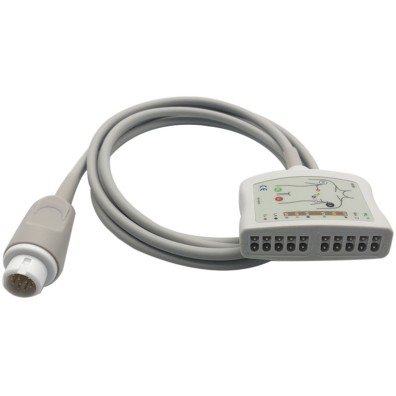 Edan Elite V8 EKG ECG Trunk Cable 2.4M Round 12 Pin Connector