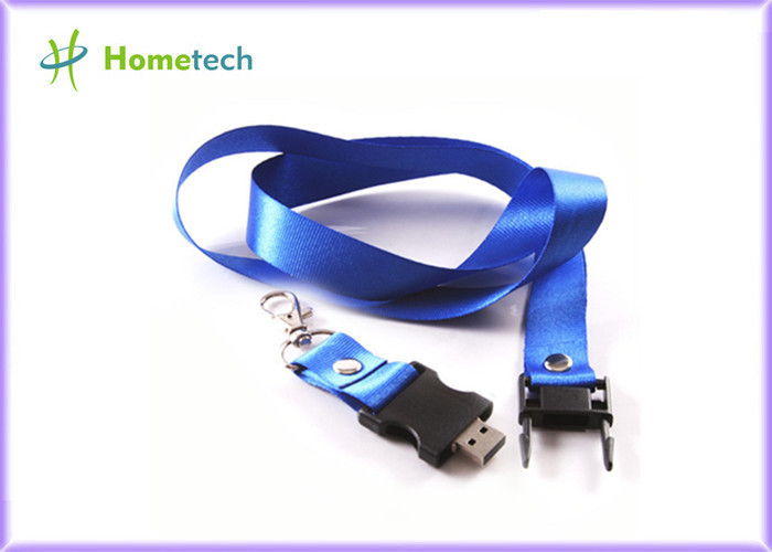Advertising Blue Lanyard USB Stick 16gb Customized Flash Memory Drive for