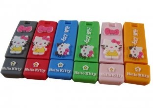 China Custom Usb Flash Drives 2GB Hello Kitty Wrist Bands / Debossed, Embossed, Silk Printed Cus wholesale