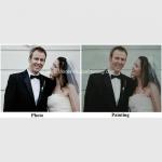 China Canvas Custom Oil Painting Portraits From Photographs Hand Painted Wedding Portraits wholesale