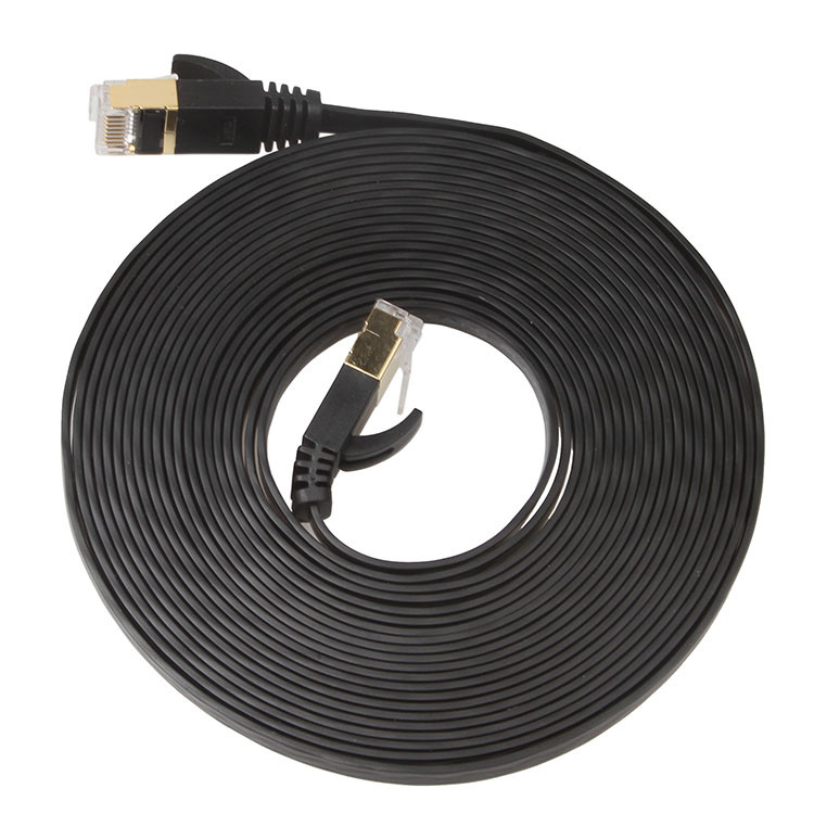 Shielded UTP Flat Patch Cable Cat 6 Copper 1 Meter Rj45 Black color