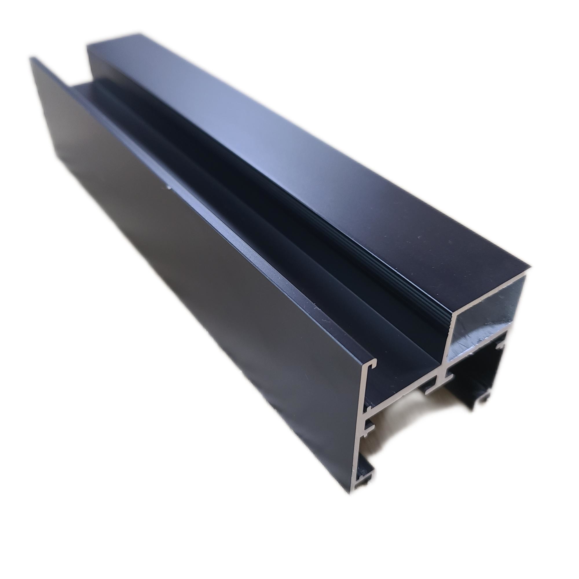 China Residential Narrow Sliding Black Aluminum Extrusion Profiles For Door Down Frame on sale