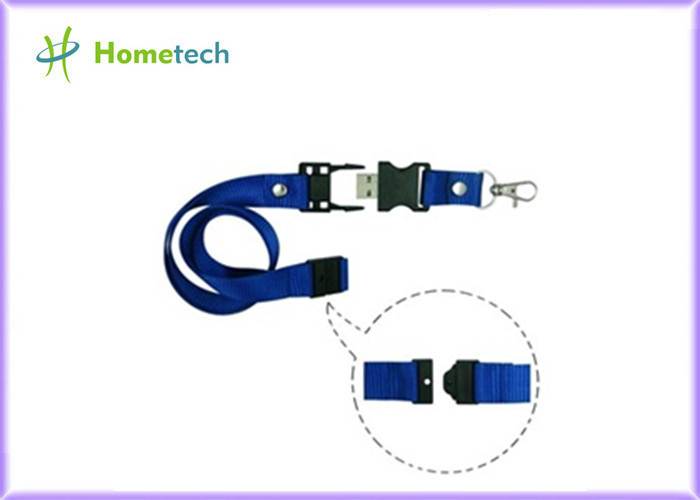 China 8gb / 16gb Blue Lanyard USB Flash Drives High Capacity for the teaching staff or student  of a school wholesale