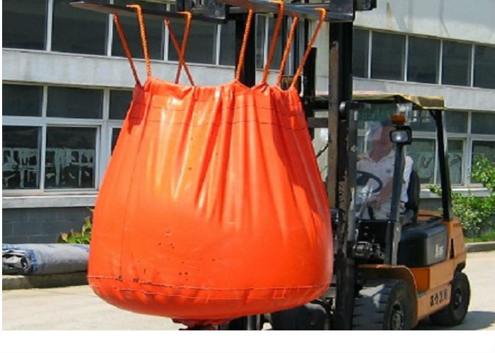 China Waterproof Orange PVC Recycled Jumbo Bag Storing Hazardous And Corrosive Products wholesale