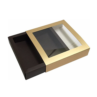 Small Food Custom Print Paper Drawer Packaging Chocolate Boxes With Window