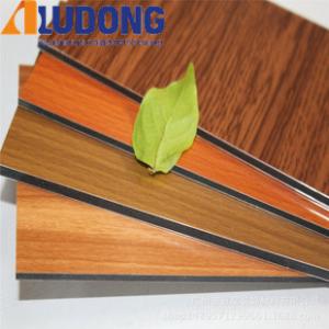 China Unbreakable 4mm Wooden Aluminum Composite Panel PVDF Coating wholesale