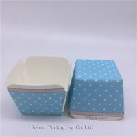 China Customized Square Cupcake Liners Blue White Polka Dot Cupcake Wrappers Baking Cup Mold for sale