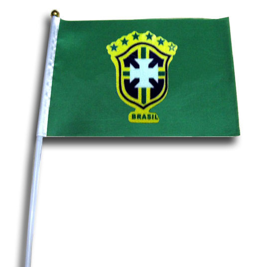 China 14cm x 21cm Fan Flag With Plastic Stick 30cm For 2014 World Cup Brazil Souvenirs wholesale