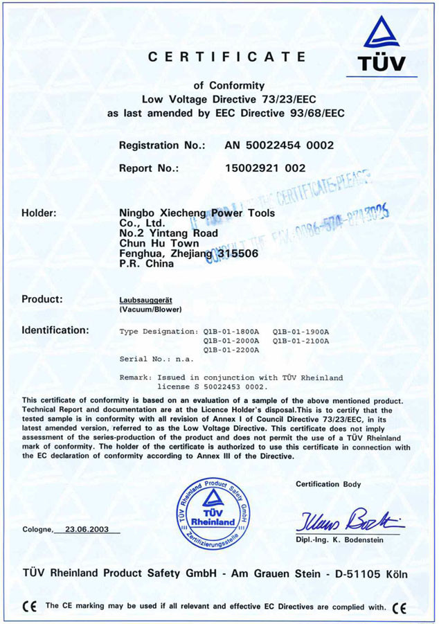 ONTEC INTERNATIONAL TRADING COMPANY LIMITED Certifications