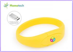 China Yellow Wristband Pvc Usb Flash Drive 2-64G Usb 2.0 Stick Usb Flash Memory Drive wholesale