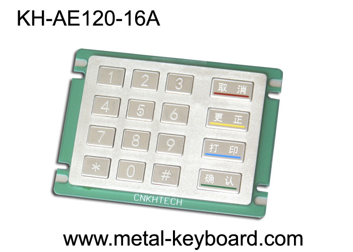 China Anti - rusty Stainless Steel Numeric Panel mount Keypad in 4x4 Matrix 16 Keys wholesale