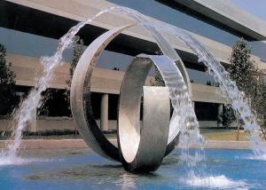 China Double Arc Large Stainless Steel Water Features For Pools Brushed Finishing wholesale