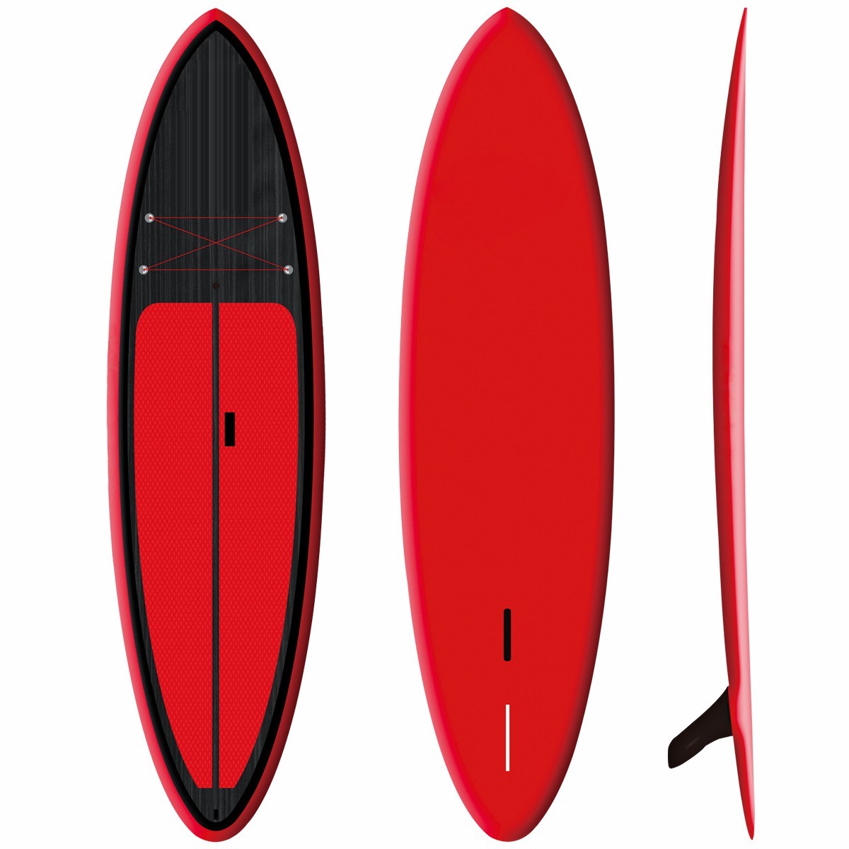 China Red Inflatable SUP Board 9'6" Firberglass Plate Design Fast Speed High Durability wholesale
