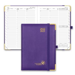 China Weekly Planner 2022-2023 Purple With Hourly Schedule And Monthly Tabs wholesale