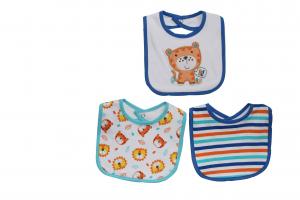 China 100 % Cotton Newborn Baby Bibs 3 Pc Set With Embroidery And Print Design wholesale