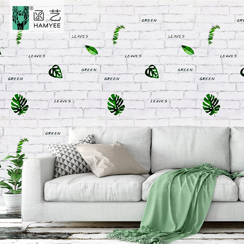 China White Brick 3d Wallpaper Leaf Self Adhesive Wall Paper For Living Room Decor wholesale