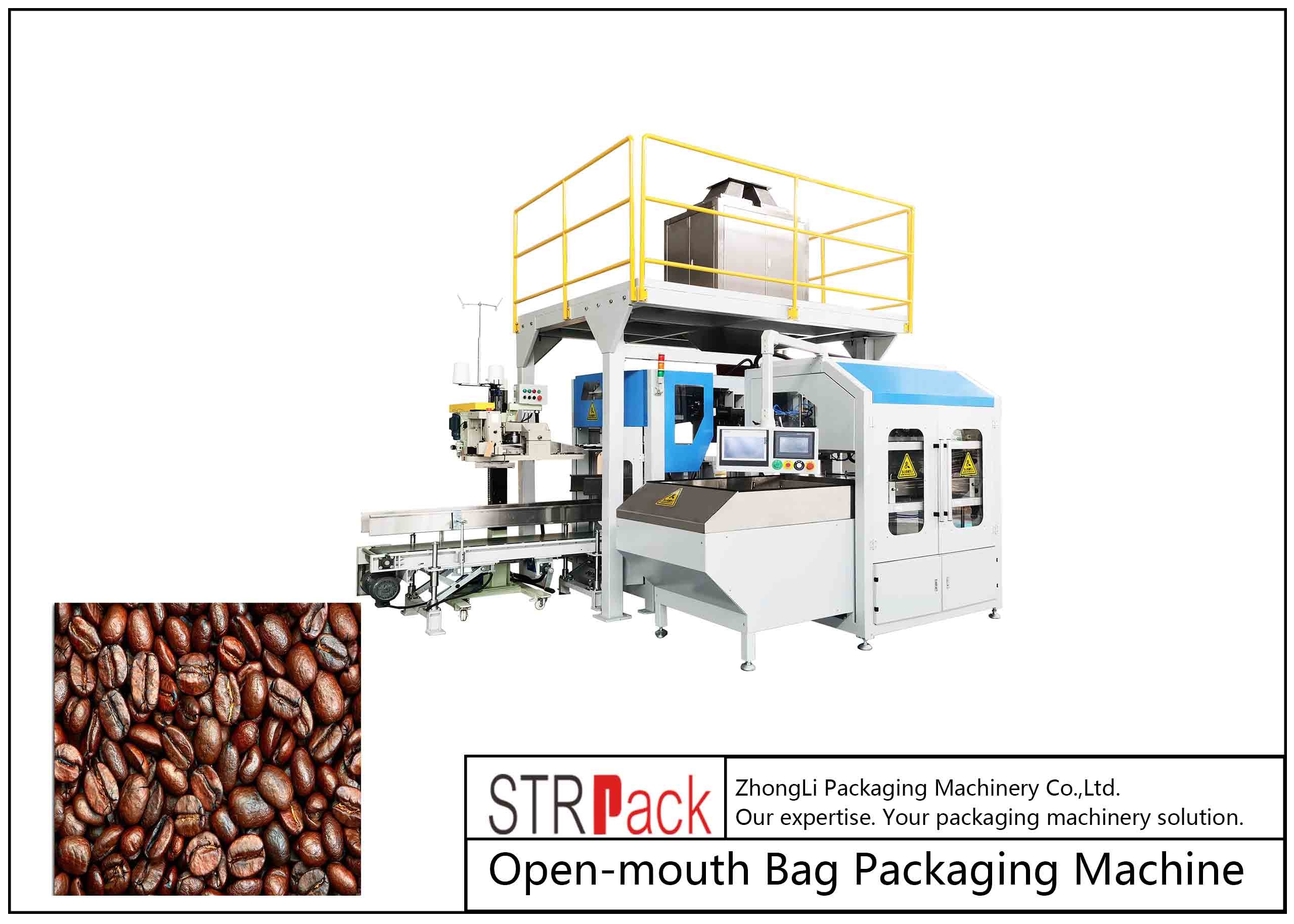 Quality 5kg Coffee Beans PE Open Mouth Bagging Machine 0.7Mpa 380V 50Hz for sale