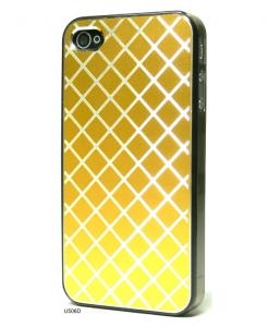 China Yellow sparkle metal back apple iphone 4 hard cover cases with shockproof durable for gift on sale