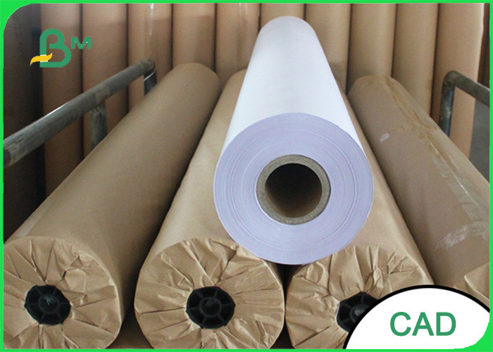 China 36 24 Inch Plotter Paper Roll , 80gsm Wide Format Plotter Paper Moisture Proof wholesale