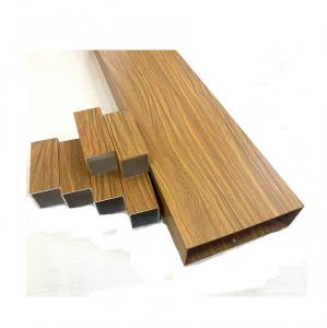 China T8 Wood Grain Aluminum Extrusion For Cladding Wood Paint Aluminum Profiles wholesale