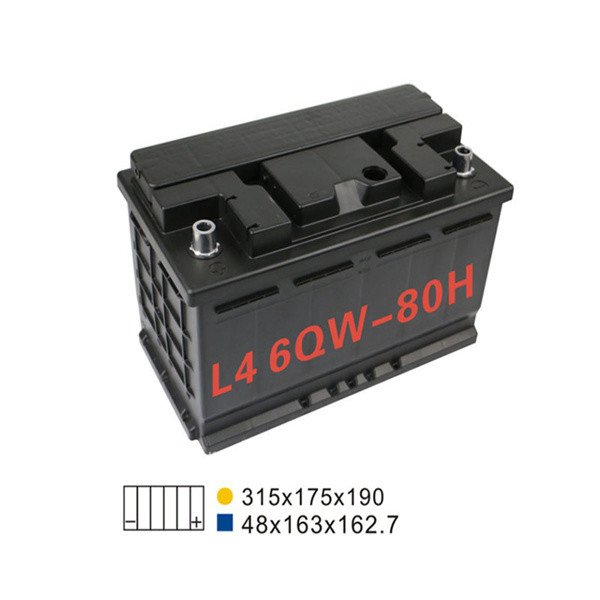 China 6 Qw 80H Stop And Start Battery 20HR 80AH 660A Lead Acid Automotive Battery wholesale