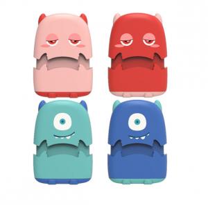 China Cute Kids Stamp Monster Clothing Fabric Cartoon Name Stamp Photosensitive Flash Self Inking Toy Stamp wholesale