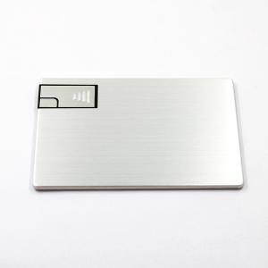 China Silver Metal 2.0 Credit Card USB Sticks 16GB 32GB ROSH Approved wholesale