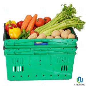48L Nestable Plastic Crates , Stackable Plastic Harvest Crates