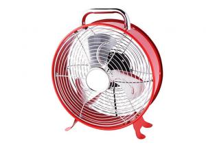 China Red Electric Retro Clock Fan With Carry Handle 2 Speed VED Plug CE CB wholesale